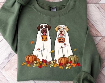 Sudadera con capucha de perro fantasma de Labrador Retriever para Halloween, camiseta de perro de Halloween, camiseta para amantes de los perros, camiseta de mamá de Labrador, disfraz de Halloween, camiseta de fantasma