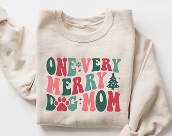 One Very Merry Dog Mom Sweatshirt, Dog Christmas Shirt, Paw Print Christmas Sweatshirt, Dog Mom Shirt, Mom Christmas Gift,Christmas Mama Tee