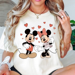 Retro Mickey and Minnie Valentine Shirt, Happy Valentines Day Shirt, Mickey and Minnie Love Sweatshirt, Disney Valentines Day Couples Shirt