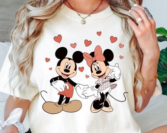 Retro Mickey and Minnie Valentine Shirt, Happy Valentines Day Shirt, Mickey and Minnie Love Sweatshirt, Disney Valentines Day Couples Shirt