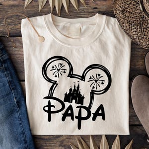 disney dad shirt, mickey Papa shirt, Father&#39;s Day Gift, disney dad mickey ears castle t-shirt, gift for dad,disney papa shirt,diney ears tee