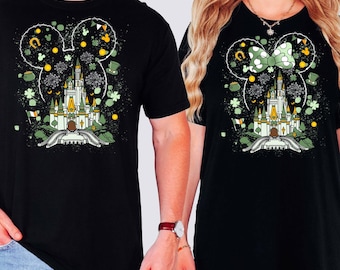 Disney Schloss St. Patricks Tag Shirt, Disney St. Patricks Tag Shirt, Micky und Minnie, Disneyland St. Patricks Tag