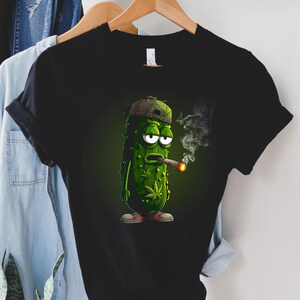 Shirt grappig gerookte augurk, wiet cartoon T-shirt voor mannen of vrouwen, 420 streetwear T-shirt, cadeau-idee stoner, cannabis grafisch sweatshirt