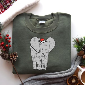 Elephants Christmas Sweatshirt, Merry Christmas Sweatshirt, Elephant Lover Shirt, Elephant Shirt, Animal Christmas Shirt, Christmas Gifts