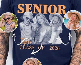Senior 2026 Shirt Personalized Graduation Shirt Class of 2026 Photo Shirt Senior Triplex Shirt Custom Graduation Gift Family Senior Tee