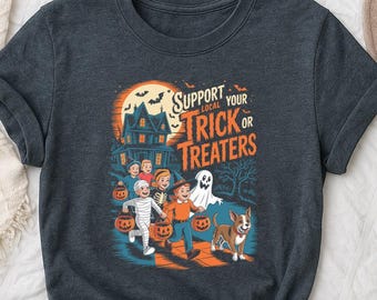 Support Local Trick or Treaters Shirt, Halloween Group T-Shirt, Retro Halloween Party Tee, Spooky Season Shirt, Trick or Treat Graphic Tee