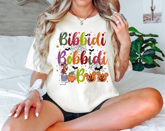 Bibbidi Bobbidi Boo Koszulka Halloween, Koszulka Disney Halloween, Zabawna Koszulka Halloween, Koszulka Retro Halloween, Upiorny Sezon, dziecięca Koszulka Halloween