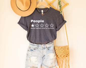 People Graphic T-Shirt | One Star Review Quote Tee | Funny Statement Shirt | Casual Unisex Apparel