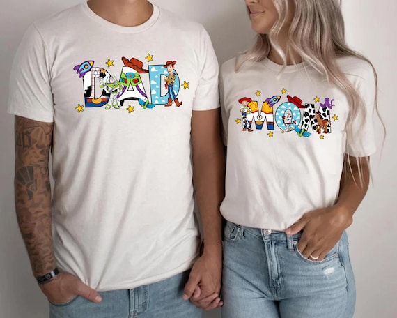 Retro Mom and Dad Disney Toy Story Shirt, New Mom Shirt,New Dad Shirt,Disney Dad Shirt,Pregnancy Announcement Shirt,Matching Mom and Dad Tee