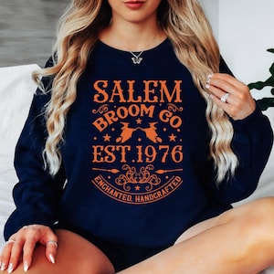 Salem Broom Co Halloween Sweatshirt, Retro Style Halloween Tee, Salem Witches Shirt,Salem Sweatshirt,Salem 1692 Shirt,Women Halloween shirt