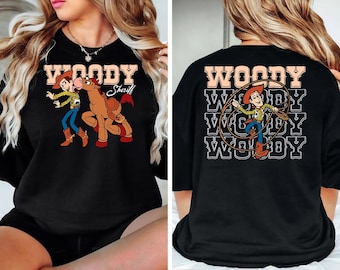 Disney Toy Story Woody Shirt, Pink Sheriff Woody & Bullseye Graphic Tee, Pixar Cartoon Character T-Shirt, Cute Western Style Gift for Her