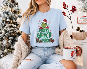 Funny Grinch Holiday Shirt, Merry Grinchmas Tee, Christmas Sweatshirt, Festive Winter Outfit, Grinch Sweatshirt