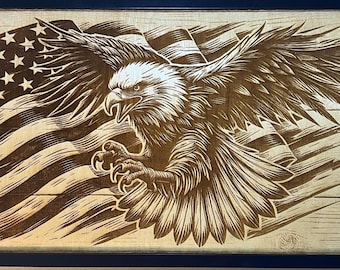Patriotic SVG: American Flag & Bald Eagle Design