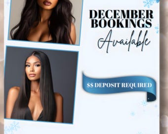 Christmas Bookings Available Flyer, December Booking Flyer, Holiday booking Flyer, Winter Booking Flyer, Hair, Lash, Makeup, Nails, Braids