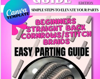 Beginner Cornrows Parting Guide E-book Template – Easy-to-Follow Hair Braiding Guide