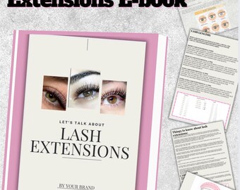 Beginner Lash Extensions Ebook, Lash Tech Course (Canva Template)