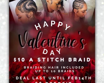 Valentine’s Day Beauty Promo Flyer | Canva Editable Hair, Lash, Nail, Makeup Flyer | Valentine Sale Template | Beauty Business Marketing