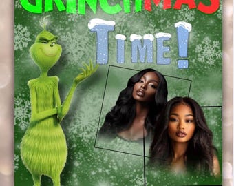 Grinchmas Hair Flyer Template, Christmas Hairstylist Promo, Holiday Beauty Canva Flyer, Editable Digital Download