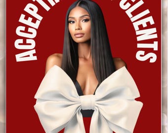 Holiday Flyer Accepting New Clients, Beauty Business Holiday Promo | Hair Stylist Marketing Template | Editable Canva Flyer | New Year Flyer