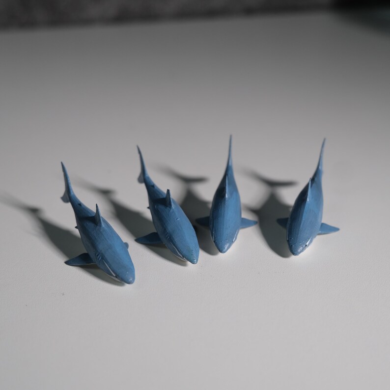 Figure Tiger Shark Handmade Painting .desk Sculpture, Tabletop