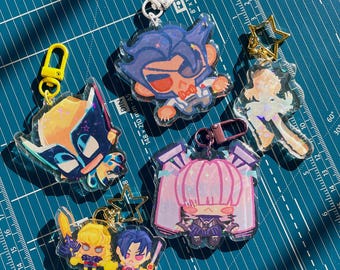 Marble Rivies star holographic acrylic charm with front epoxy