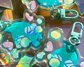 CHAO Sonic the Hedgehog Chao Garden Acrylic Charms! 2.5" one-sided epoxy with star holo effect