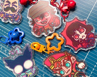 DEADLOCK KEYCHAINS star holographic acrylic with front epoxy Mina Lash Rem Drifter Doorman