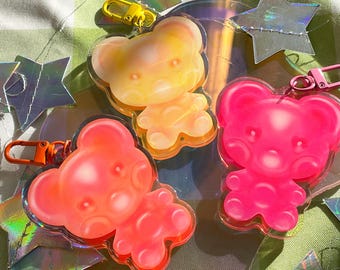 Gummy Bear Acrylic Charms 3" with Front Epoxy