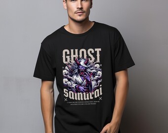 Ghost Samurai T-Shirt – Oni Warrior Japanese Aesthetic Tee – Fierce Yokai Spirit Streetwear