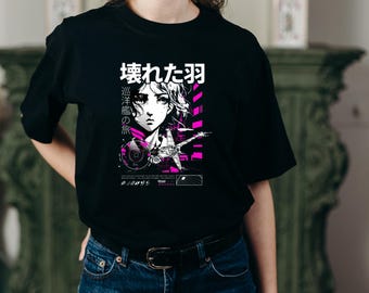 Cyberpunk Anime Graphic T-Shirt – Japanese Streetwear Aesthetic Tee