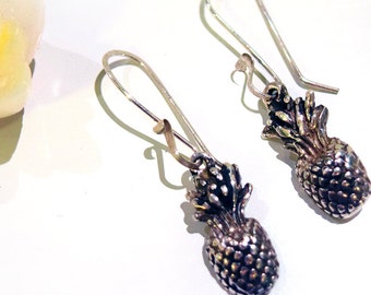 Pineapple Earrings in Sterling Silver