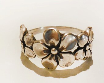 3 Plumeria or Frangipani Flower Ring