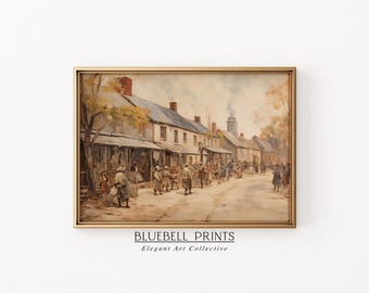 ヴィンテージ ウエスタン オールドウェスト 馬車絵画 | 山の風景アート