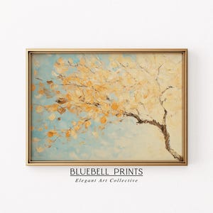 Warm Autumn Tree Leaves Oil Painting | Orange Fall Farmhouse Cottage Wall Art | Rustic Vintage Botanical Print | PRINTABLE Digital BB 00855