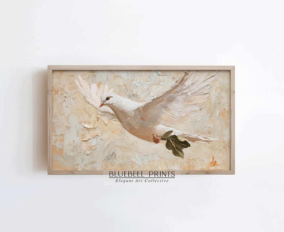 Christian Faith FRAME TV Art | Holy Spirit Peace Dove Painting ...