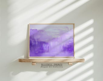 Purple Abstract Oil Painting | Lavender Lilac & White Farmhouse Wall Art | Textured Vintage Minimalist Print | PRINTABLE Digital | BB 01394