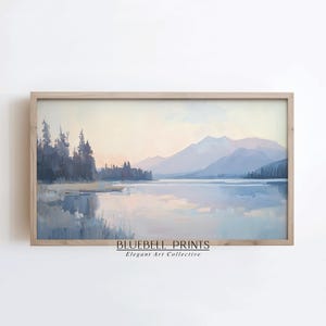 Summer Lake Landscape FRAME TV Art | Vintage Countryside Painting | Instant Country Cottage Decor | Bluebell Prints DIGITAL Download | 00449