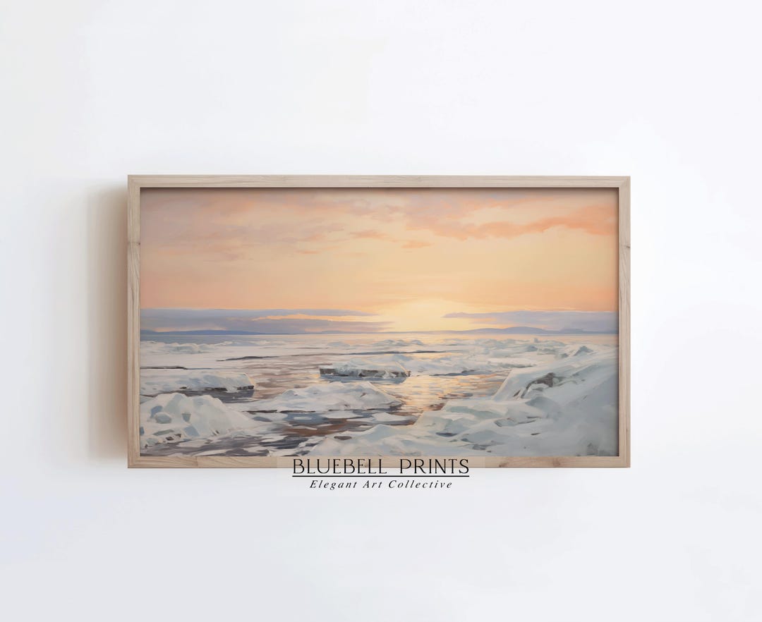 Winter Landscape FRAME TV Art | Arctic Seascape at Sunrise