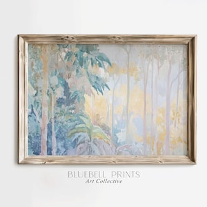 Tropical Jungle Forest Oil Painting | Boho Chic Safari Nature Wall Art | Summer Vintage World Travel Print | PRINTABLE Digital | BB 00079