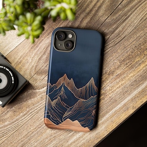 Mountain Phone Case Nature Inspired Design iPhone Samsung Cover Gift for Hikers Adventure Scenic Minimalist Style