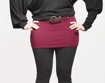 Burgundy Mini Skirt - Mighty Mini by Rachel Brice and Dreaming Amelia