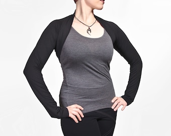 Black Bolero Shrug - Eco-Friendly Bamboo - Long Sleeve Shrug Bolero