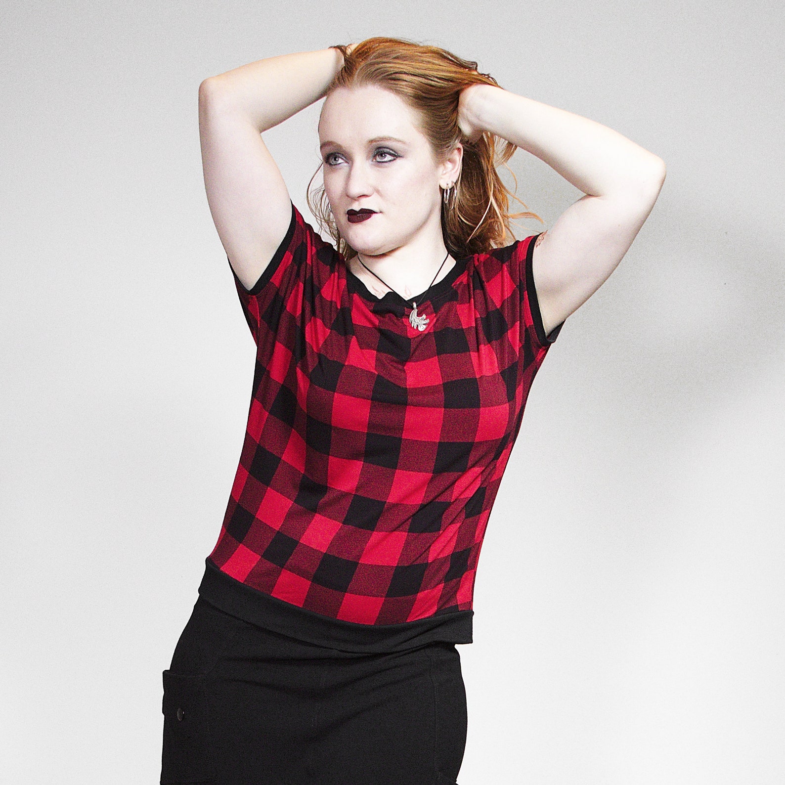 womens plus size buffalo plaid shirt