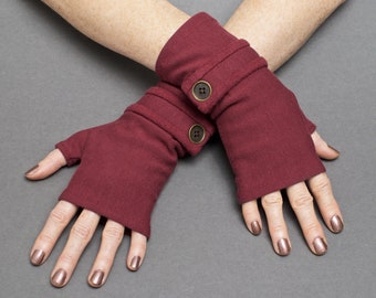 Womens Fingerless Gloves - Fleece Wrist Warmers - Eco-Friendly Bamboo
