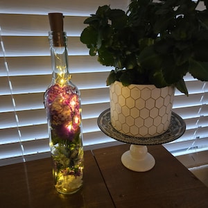 Beautiful Bottle Light with Bird Accents