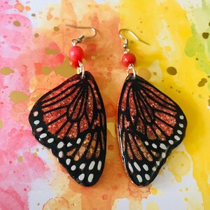 Monarch Butterfly Wing  Earrings