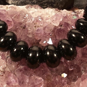 Black Star Spacer Bead Set - Handmade Boro Beads by Suzanne Box at ZB-Beads