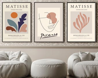 Matisse, Picasso Art Prints, Trendy Gallery Wall Set (Digital Download)