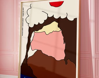 Herman Miller Ice Cream Poster | Summer Picnic Design (Digital Download)