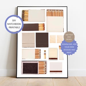 Brown & Naturall Matchbook Poster Art Template, Blank Matchbox Template, Personalized Digital Matchbook Gift, DIGITAL DOWNLOAD